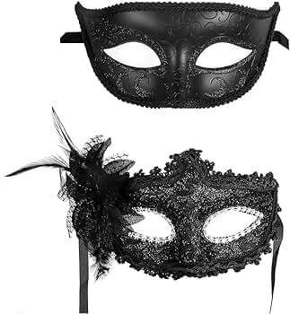 Amazon.com: ZbFwmx Couple Masquerade Mask Set Mask for Women Black