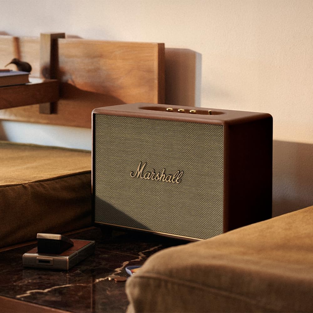 Marshall Woburn III Altavoz Premium Inalámbrico para Hogar 120W con Bluetooth 5.2 y Múltiples Entradas - Disfruta del Sonido Característico de Marshall (Marrón)