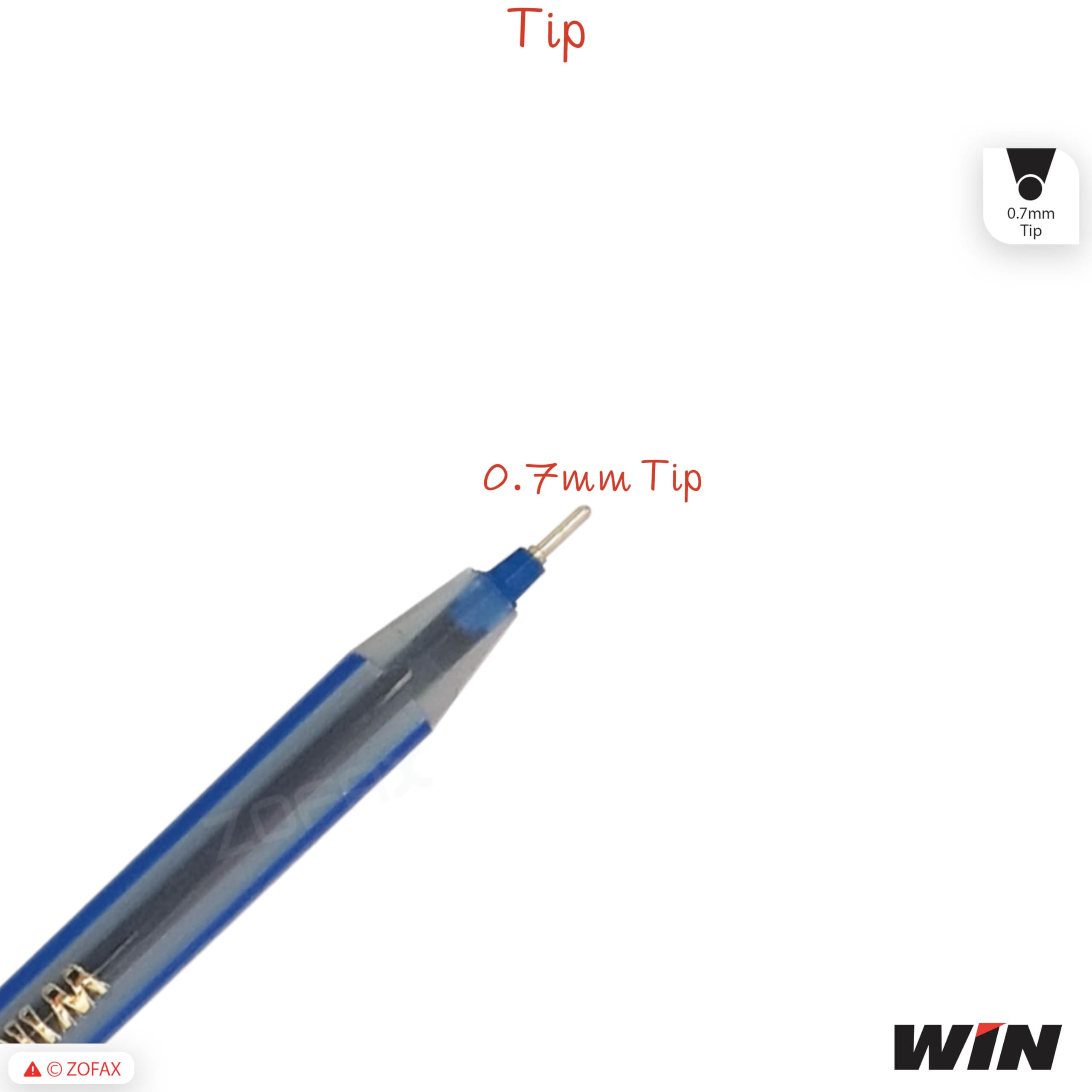 TriAM DF Ballpoint Pens, BLUE, Fine Point (0.7mm), Pack of 20, Smooth Fine Ball Pens, Trio Grip - Image 4