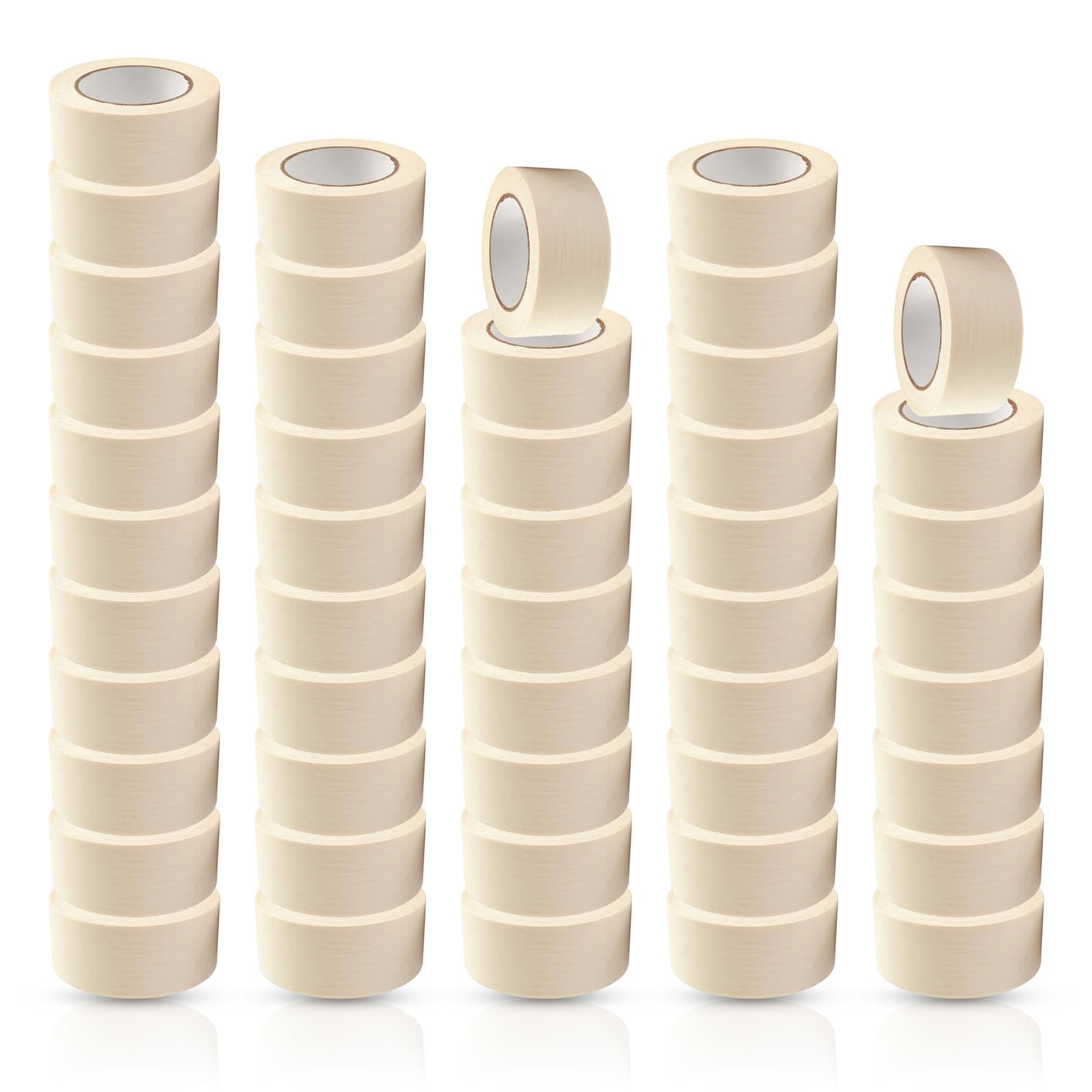 Dapetz ® Taśma maskująca, normalna taśma malarska, 75 mm x 50 m, taśma maskująca do wewnątrz, na zewnątrz, do malowania, samoprzylepna taśma malarska, taśma maskująca do dekoracji ścian modeli (biała)