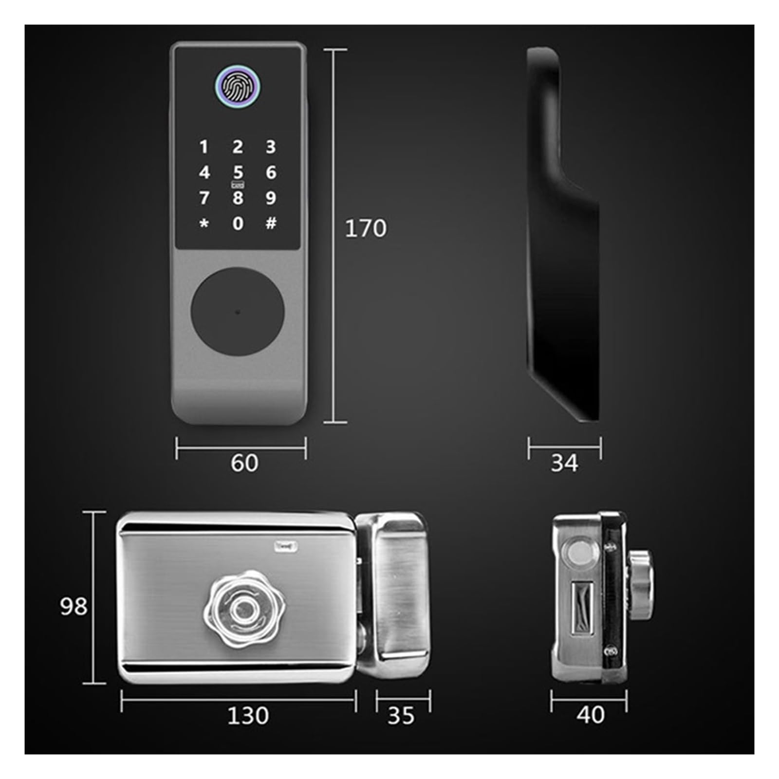 Cerradura inteligente TTLock impermeable para puerta de exterior con huella dactilar, Bluetooth, contraseña y llave mecánica
