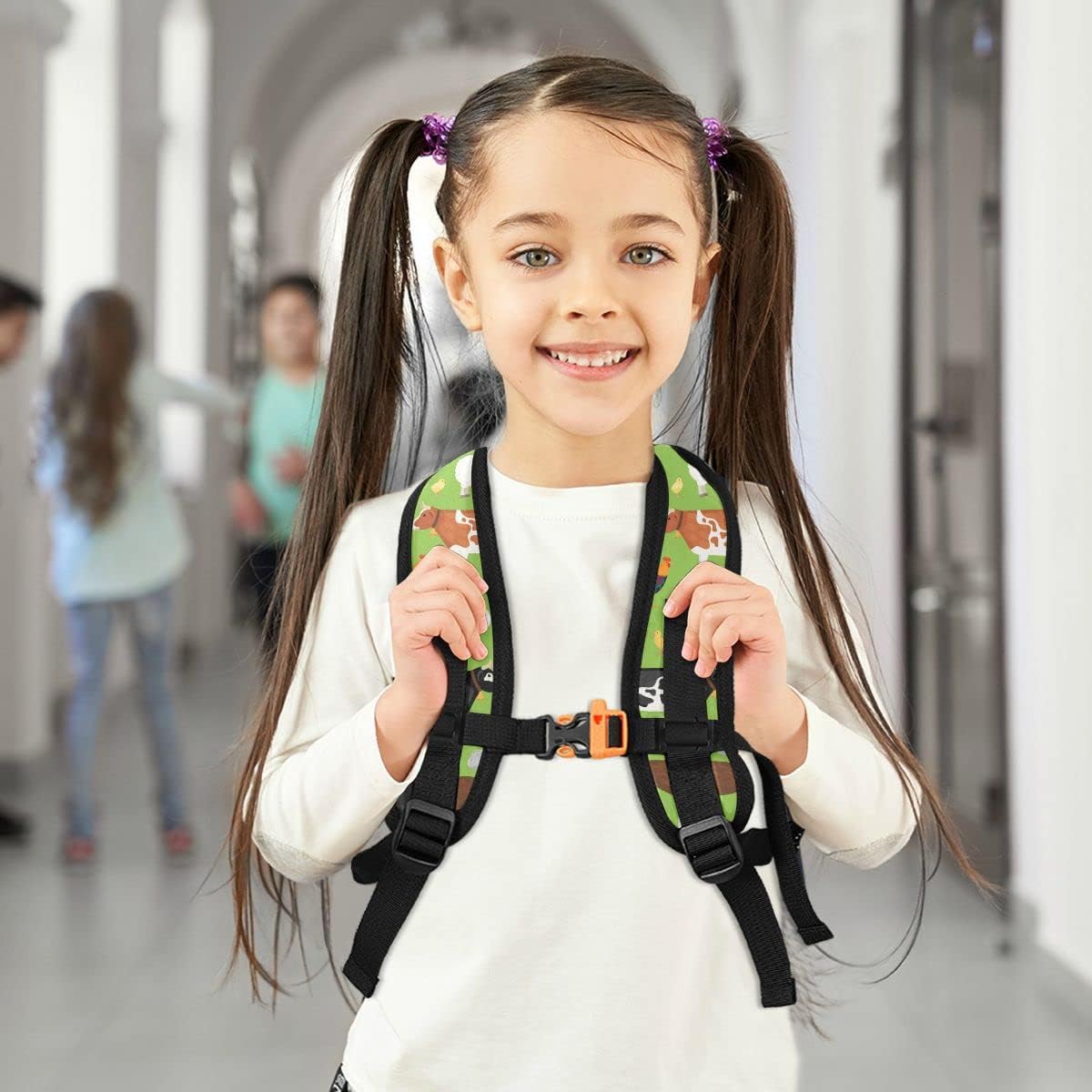 Fisyme Toddler Backpack Farm Animal School Bag Kids Backpacks for Kindergarten Preschool Nursery Girls Boys, S