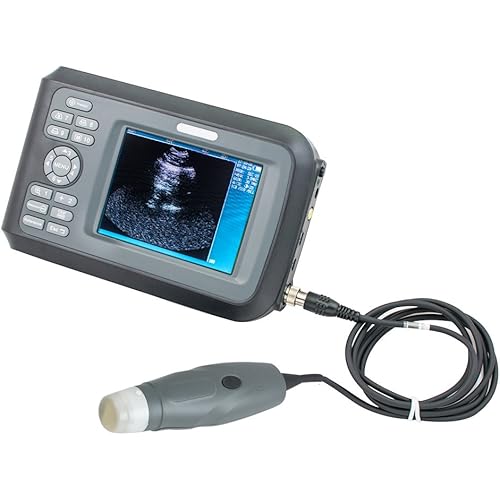 Veterinary Ultrasound Machine for Pregnancy Handheld Portable Veterinary Machine Scanner with Rechargeable Battery and 3.5MHz Mechanical Sector Probe for Puppies,Cat,Pig Small Animals