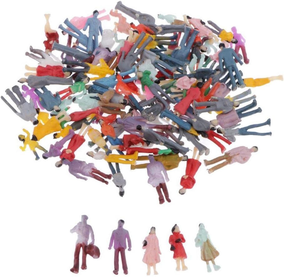 Lot of 100 pcs HO Scale Model Train Building Layout Painted Figures 1/100| Model Railroads & Trains | HO Scale | Parts & Accessories | Figures & People