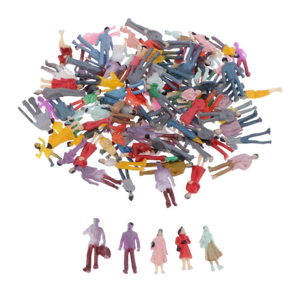 Lot of 100 pcs HO Scale Model Train Building Layout Painted Figures 1/100| Model Railroads & Trains | HO Scale | Parts & Accessories | Figures & People