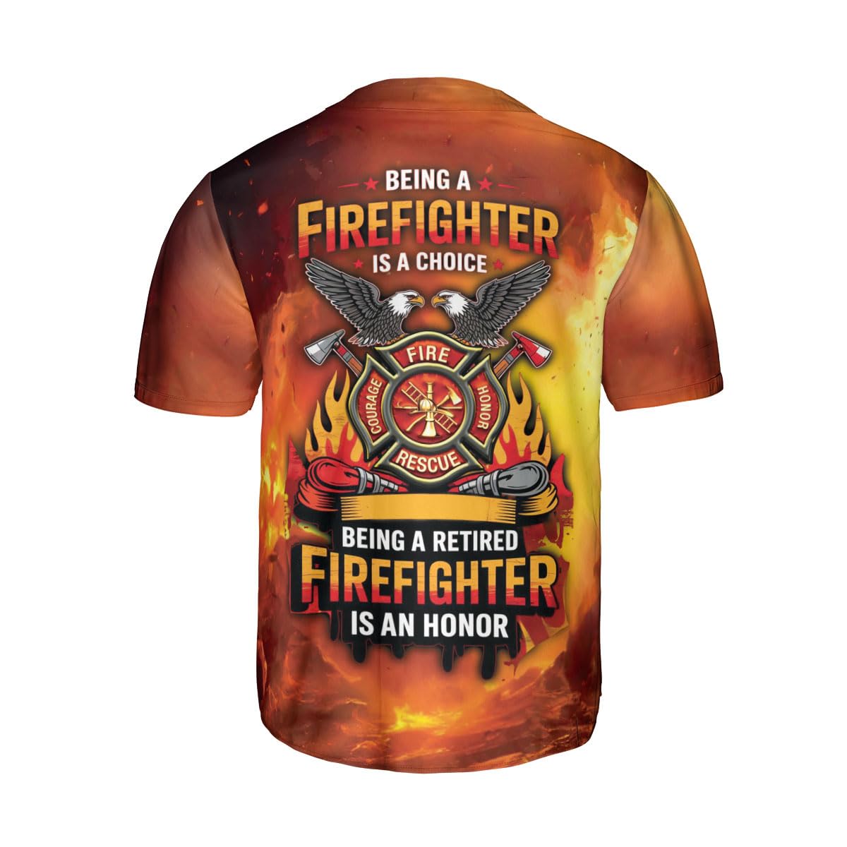 Custom Firefighter Baseball Jersey, Fireman Jersey, Fireman American Flag Thin Red Line Shirt, Fire Department Logo Uniform (US, Alpha, Small, 5X-Large, Regular, Regular, FF 8)