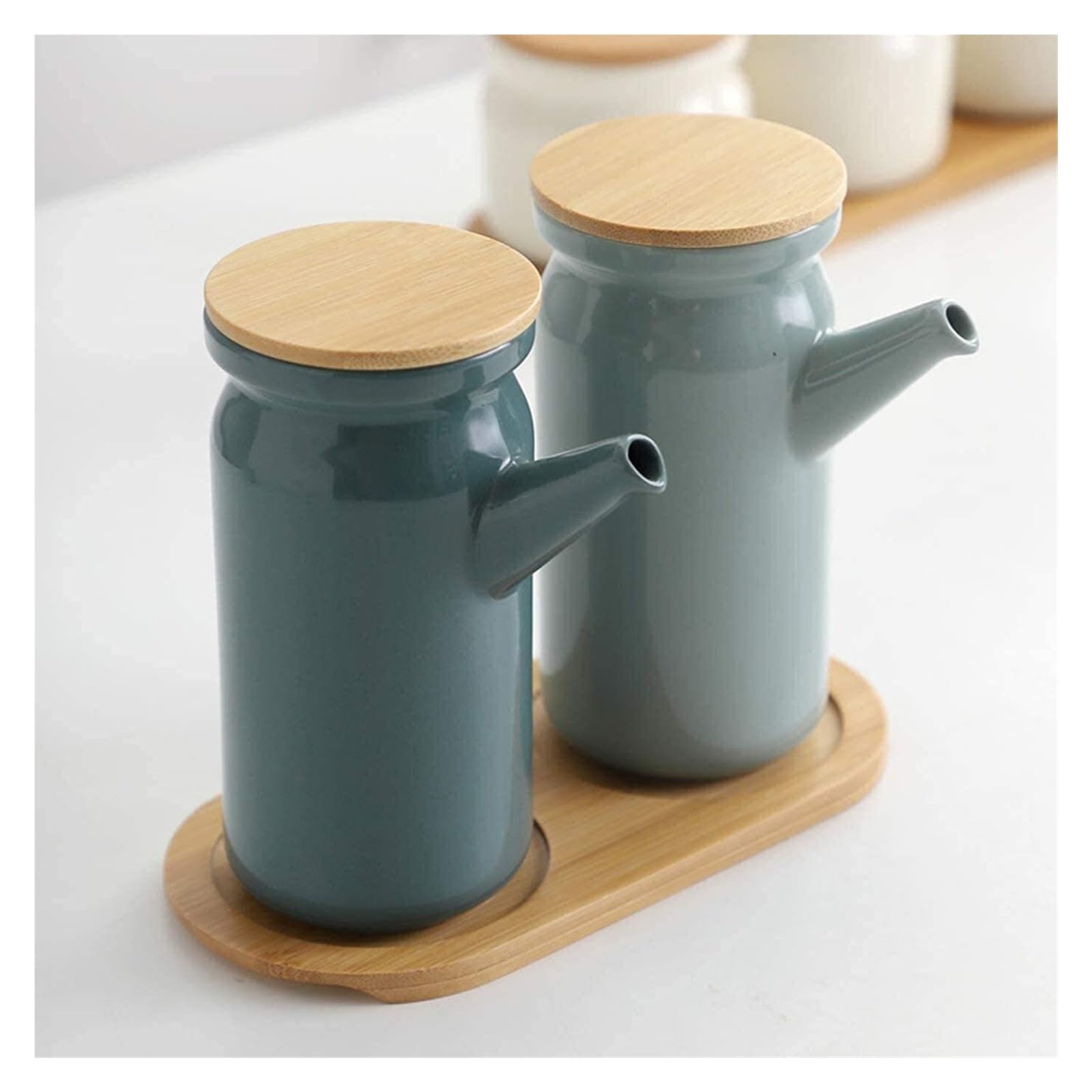 Dispensador de Aceite, Botella dispensadora de Aceite de Oliva, aceitera y vinagrera, 500 ml - Dispensador de Aceite y vinagre de cerámica Home Essentials