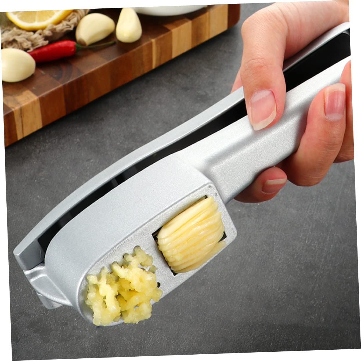 Amazon.co.jp: FUNOMOCYA アルミ合製ニンニクスライサー 手動式