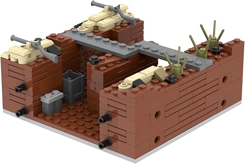 WW2 Charge Point - Juego de bloques de construcción militar (221 unidades). Adecuado para escenarios de combate de minifiguras de acción militar.