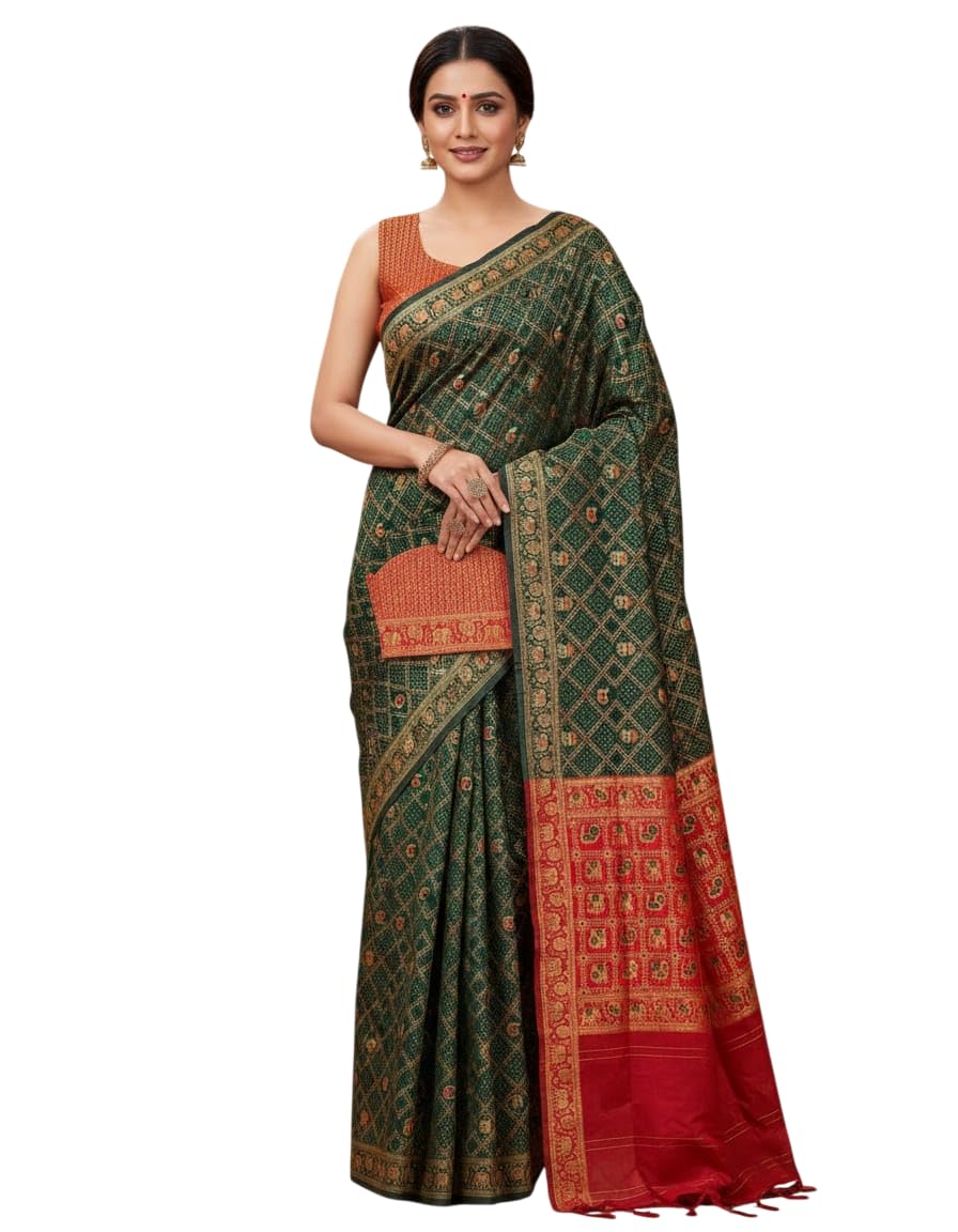 Women's Banarasi kota Saree Soft new ladies Design Wear Pattu Sarees Latest Sarees Party Sari collections With Blouse Piece For Womens-image-10