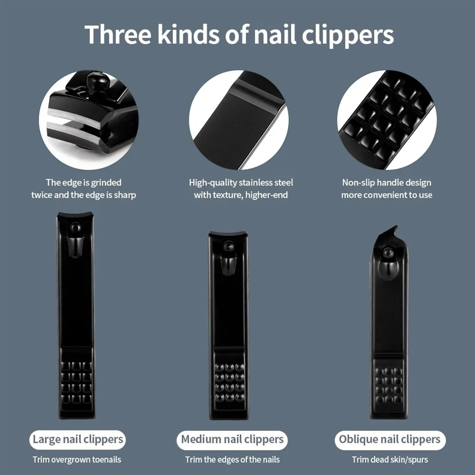 Zestaw do manicure Narzędzia Obcinacze do paznokci ze stali nierdzewnej Trymer do uszu Zestaw do pielęgnacji Manicure Pedicure Nożyczki Pęseta Narzędzia do paznokci Zestaw z czarnym tra Obcinacz do