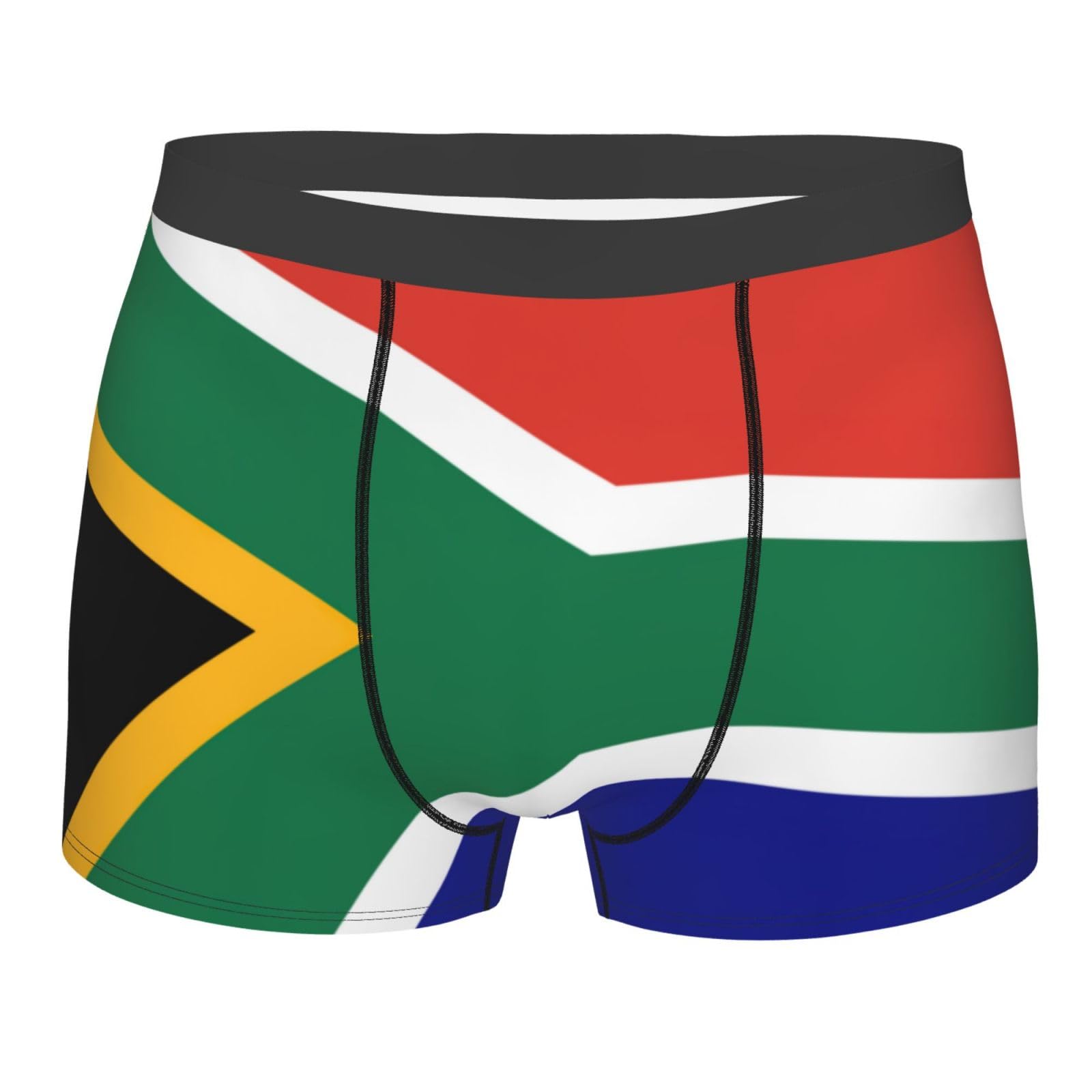 DRTGEDS South African flag Men's 1 Pack Stretch Boxer Brief,Moisture-Wicking Underwear, Black, Large