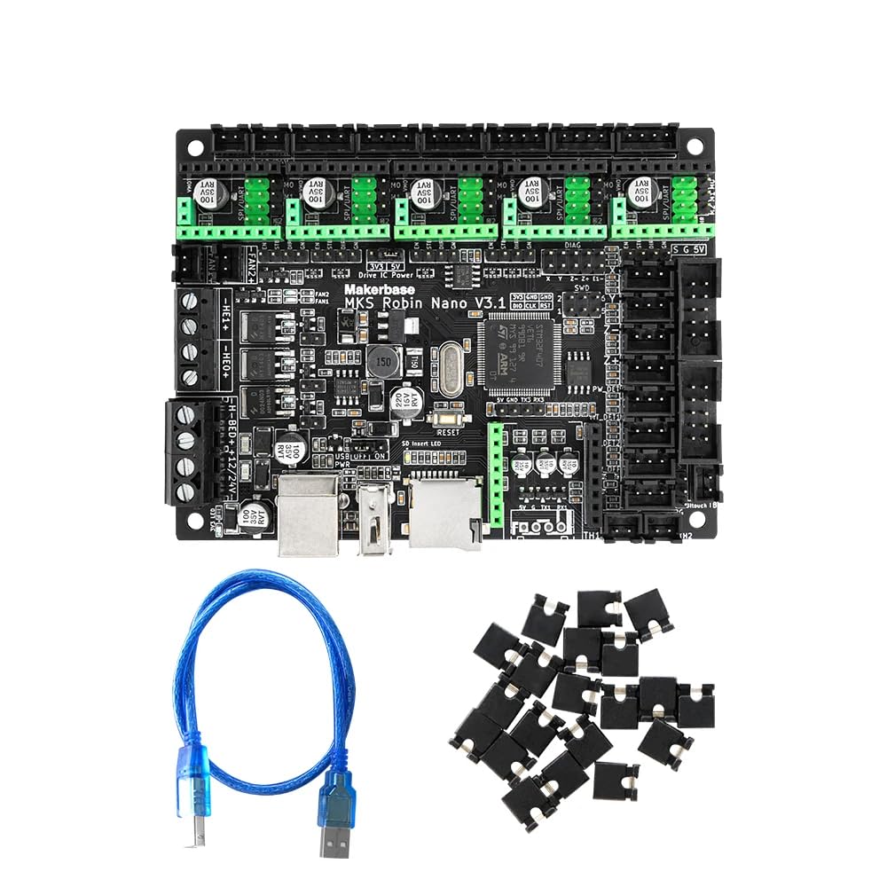 Threesheep Placa de control Makerbase MKS Robin Nano V3 Eagle de 32 bits Módulo de función Wifi ESP8266 Pantalla TS35 Controlador TMC2209 para impresora 3D (MKS Robin Nano V3.1)
