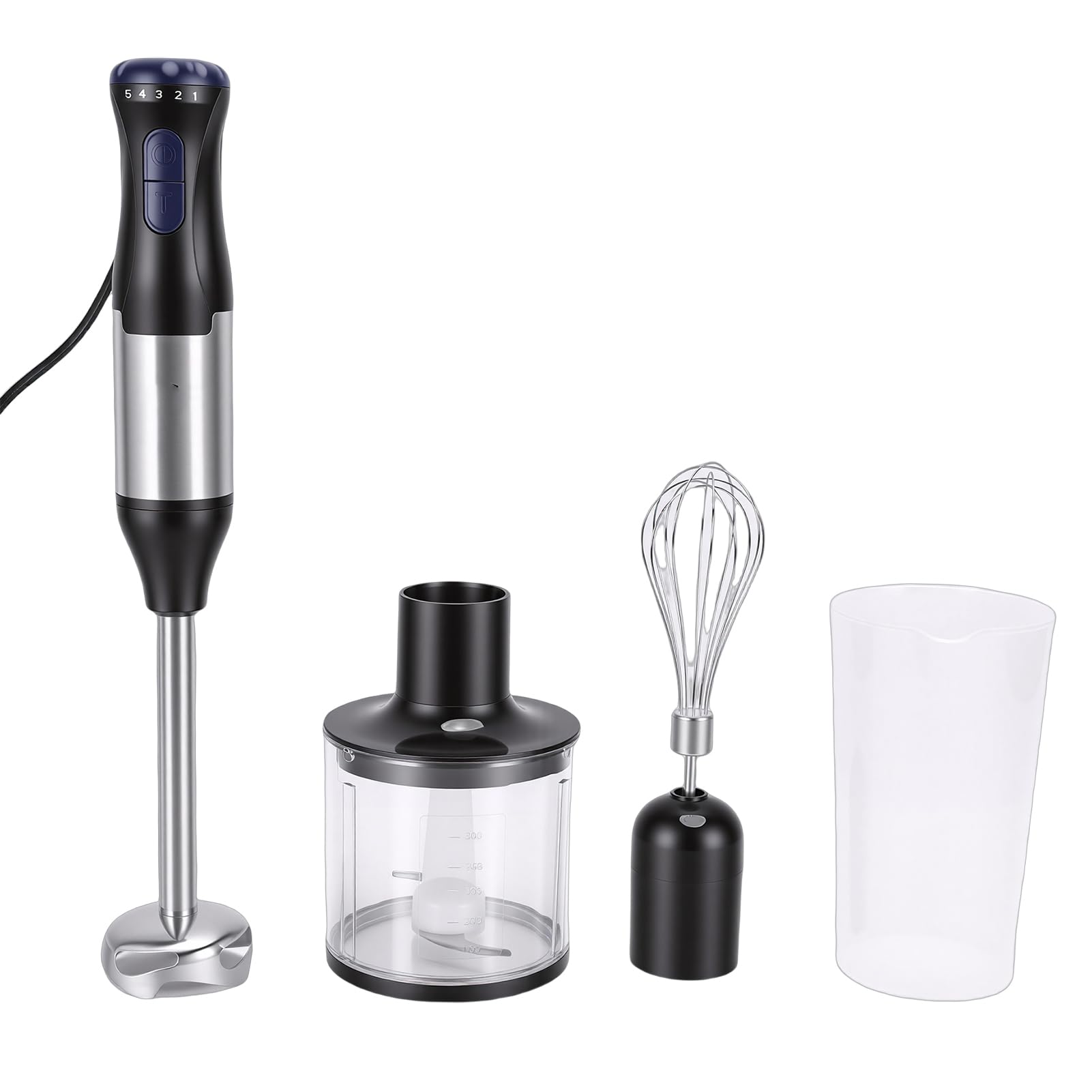 Frullatore a Immersione Professionale 500 W in Acciaio Inossidabile 4 in con 20 Velocit e Funzione Boost per Frullati Zuppe Alimenti per Bambini Spina Europea 220V