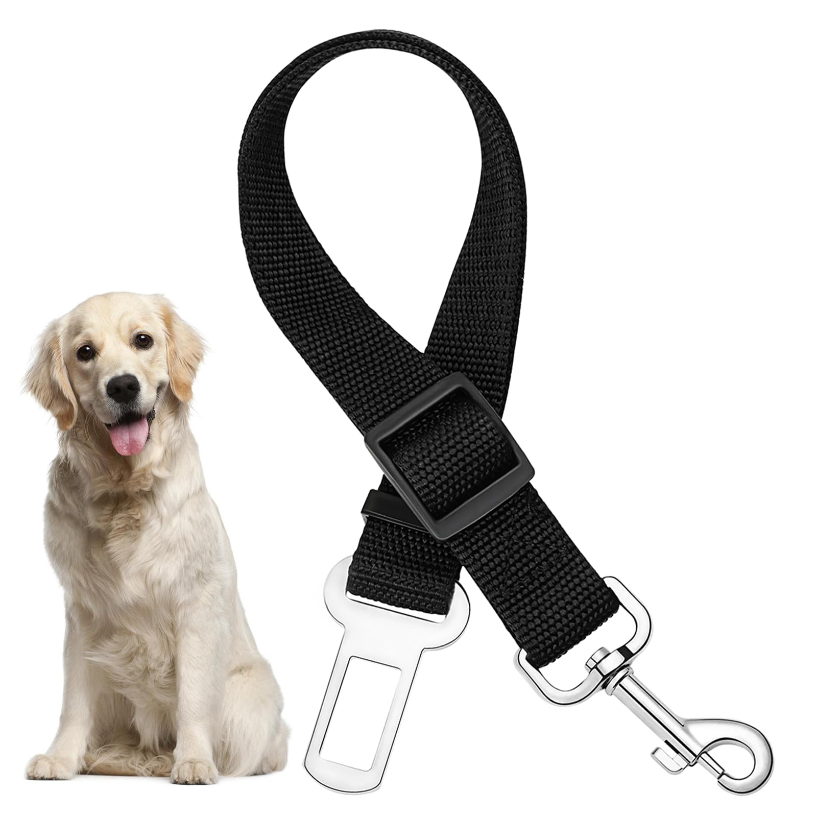 Ceinture de Sécurité Universelle pour Chien - Harnais Laisse Réglable pour Siège de Voiture - Animaux de Compagnie