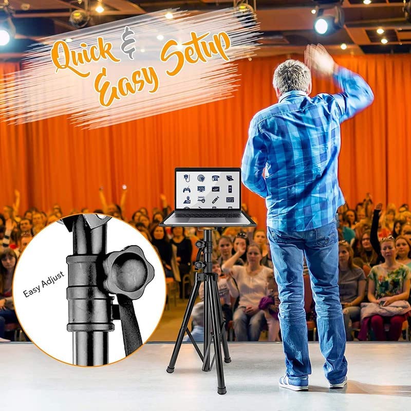 Image of Projector Floor Stand Min 4 ft - Max 6 ft Adjustable from The Ground with Holding Tray & Two Grip Belt- Design-11