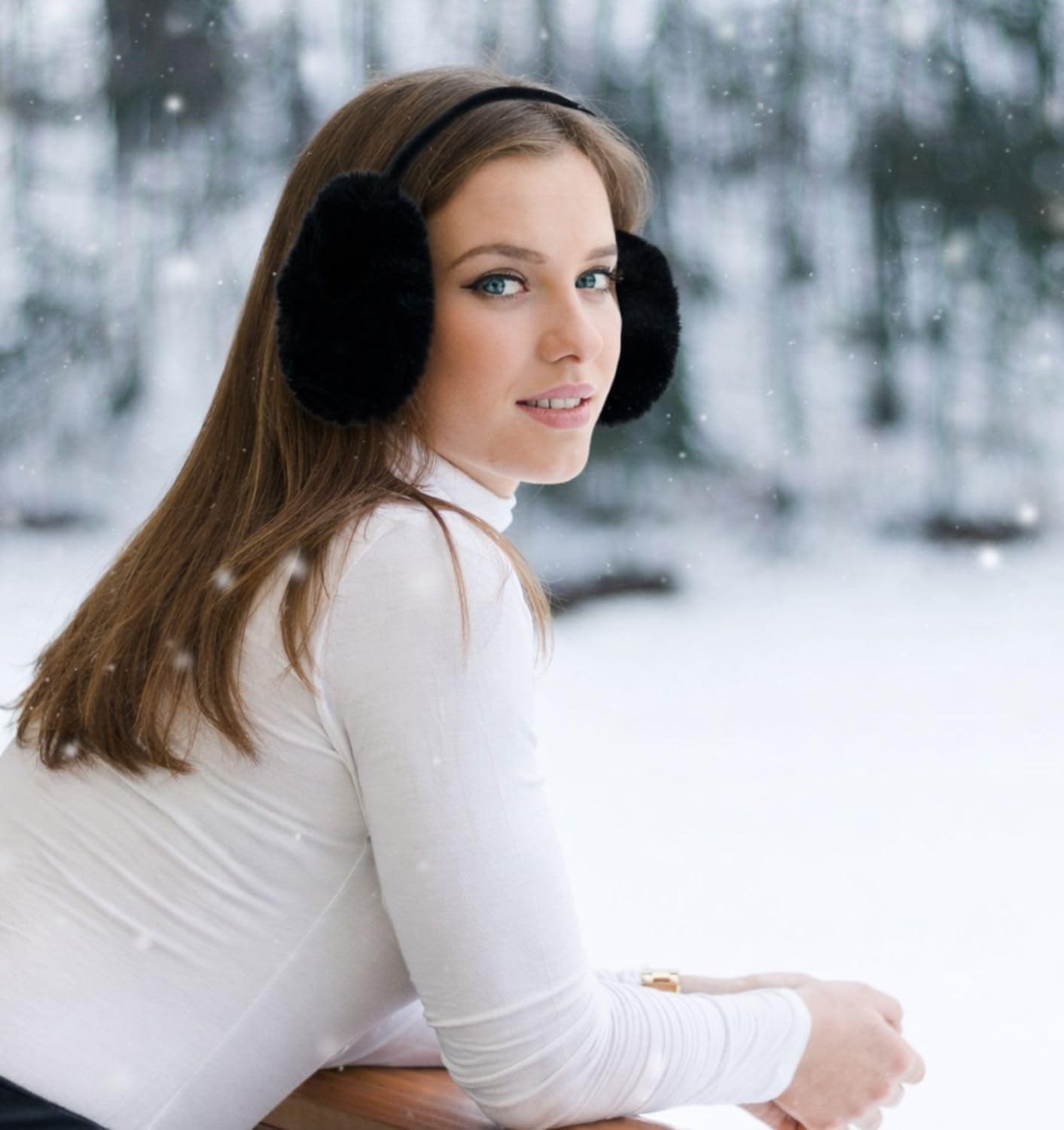 MDSTYLE Ear Muffs for Women Winter Foldable Fuzzy Cold Weather Outdoor Earmuffs Soft Ear Warmers Covers - Image 3