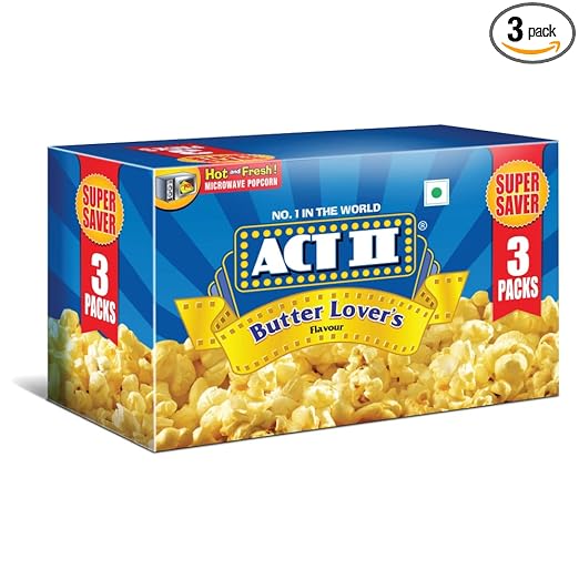 Act II Microwave Popcorn Butter Lovers, 297g (Pack of 3)