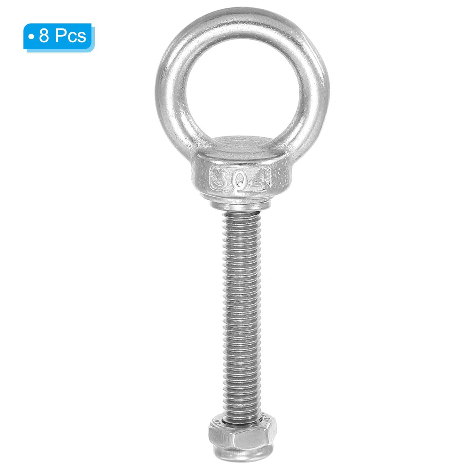 TA-VIGOR 8Pcs M6 x 40mm Lifting Long Eye Bolt, 304 Stainless Steel Wall Expansion Anchor Bolts - Image 3