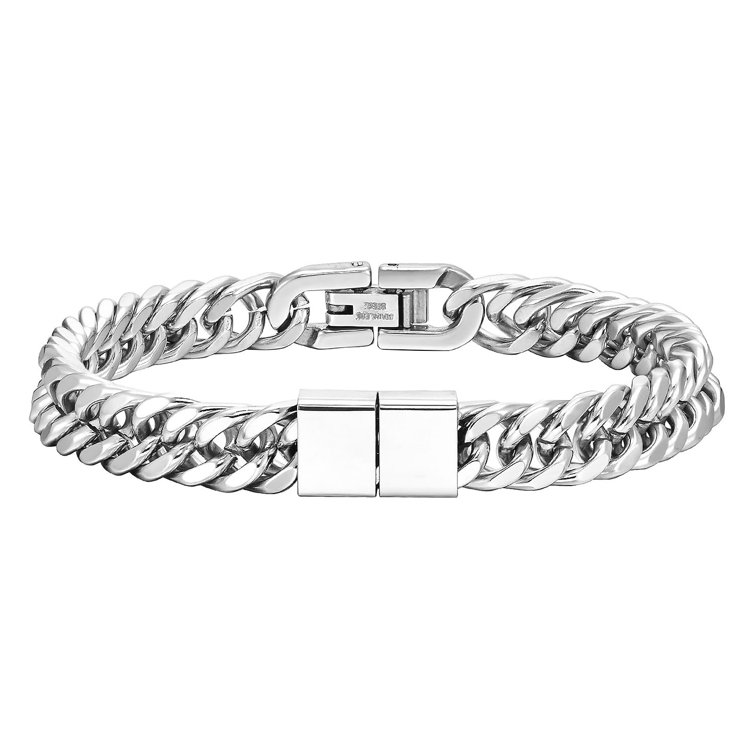 Stainless Steel Cuban Link Chain Bracelet Modern Wristwear Fashion Jewllery for Men & Boys-image-47