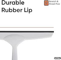 Vista 3 de Superio Escobilla de goma gris de 10 pulgadas, sin rayas, para ventana, mango de agarre cómodo y gancho para colgar.