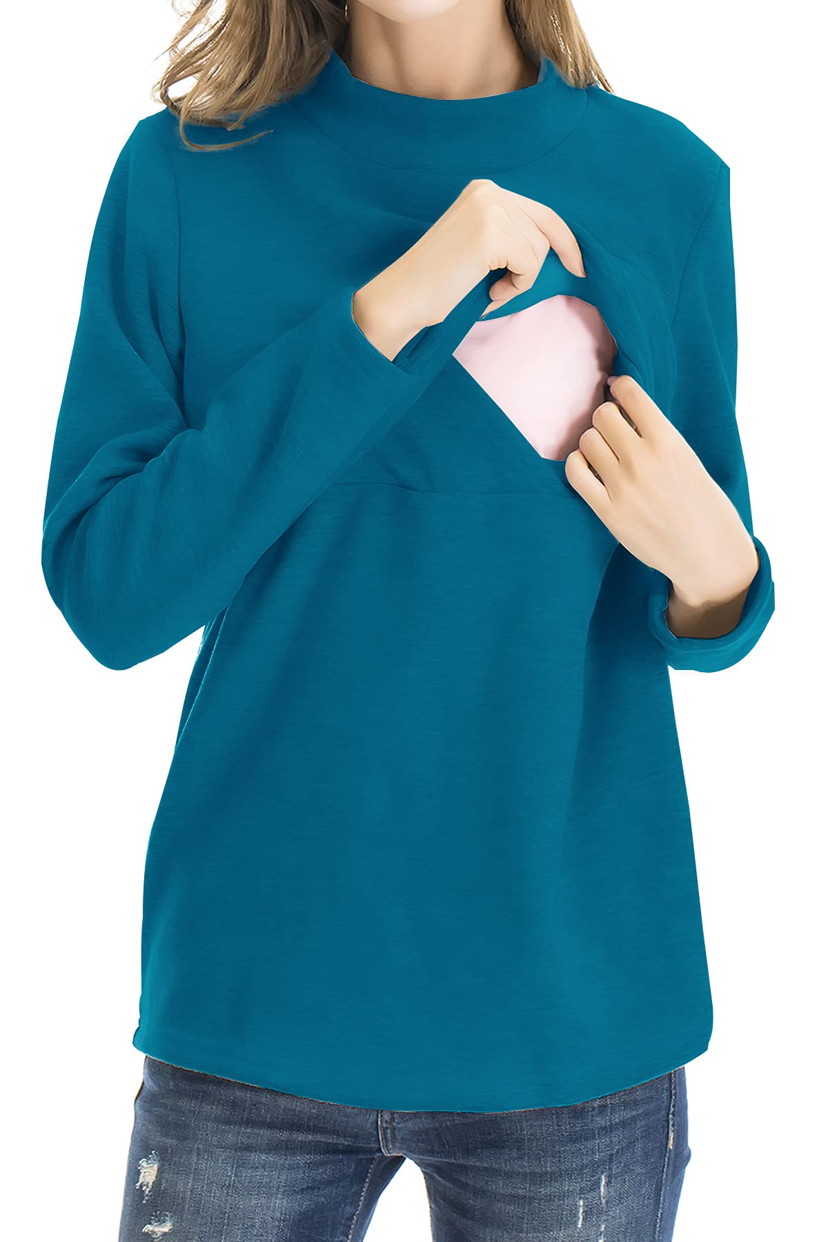 Smallshow Hauts d’Allaitement en Molleton Vêtements d’Allaitement à Manches Longues pour Femmes