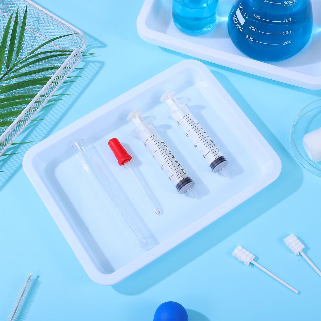 STOBAZA Plateau De Laboratoire 4 Pièces Résistant Aux Acides Et Alcalis Plateau en Plastique Étanche pour Expériences Scientifiques Et Confinement D'Échantillons