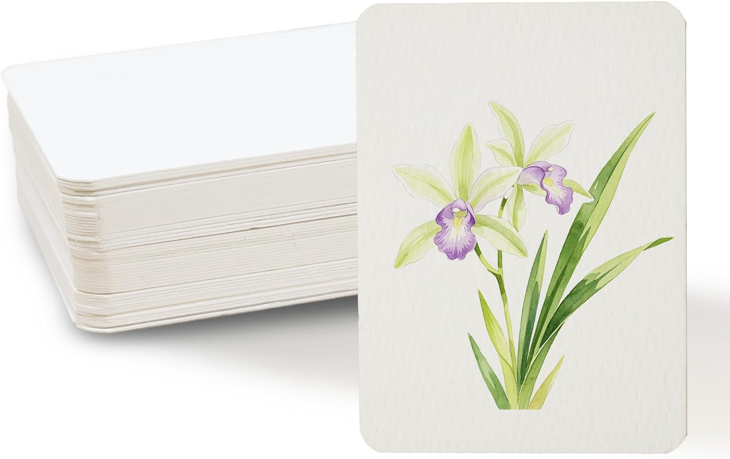 Blank 2.5x3.5 Inch Cardstock 300gsm, 100 Sheets Heavyweight Smooth Paper for Watercolor Painting Drawing Mixed Media, Mini Art Cards for DIY Craft (100)