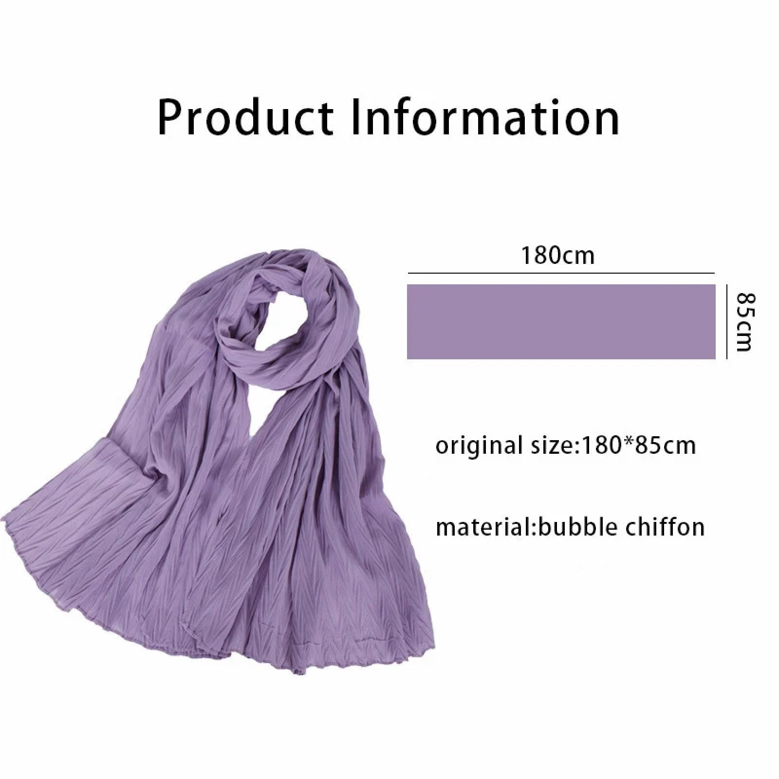 Schals Damen Tücher Halstuch Scarf Schal Frauen Falten Sonnenschutz Schals Weiche Dünne Foulard Weibliche Wickeltücher