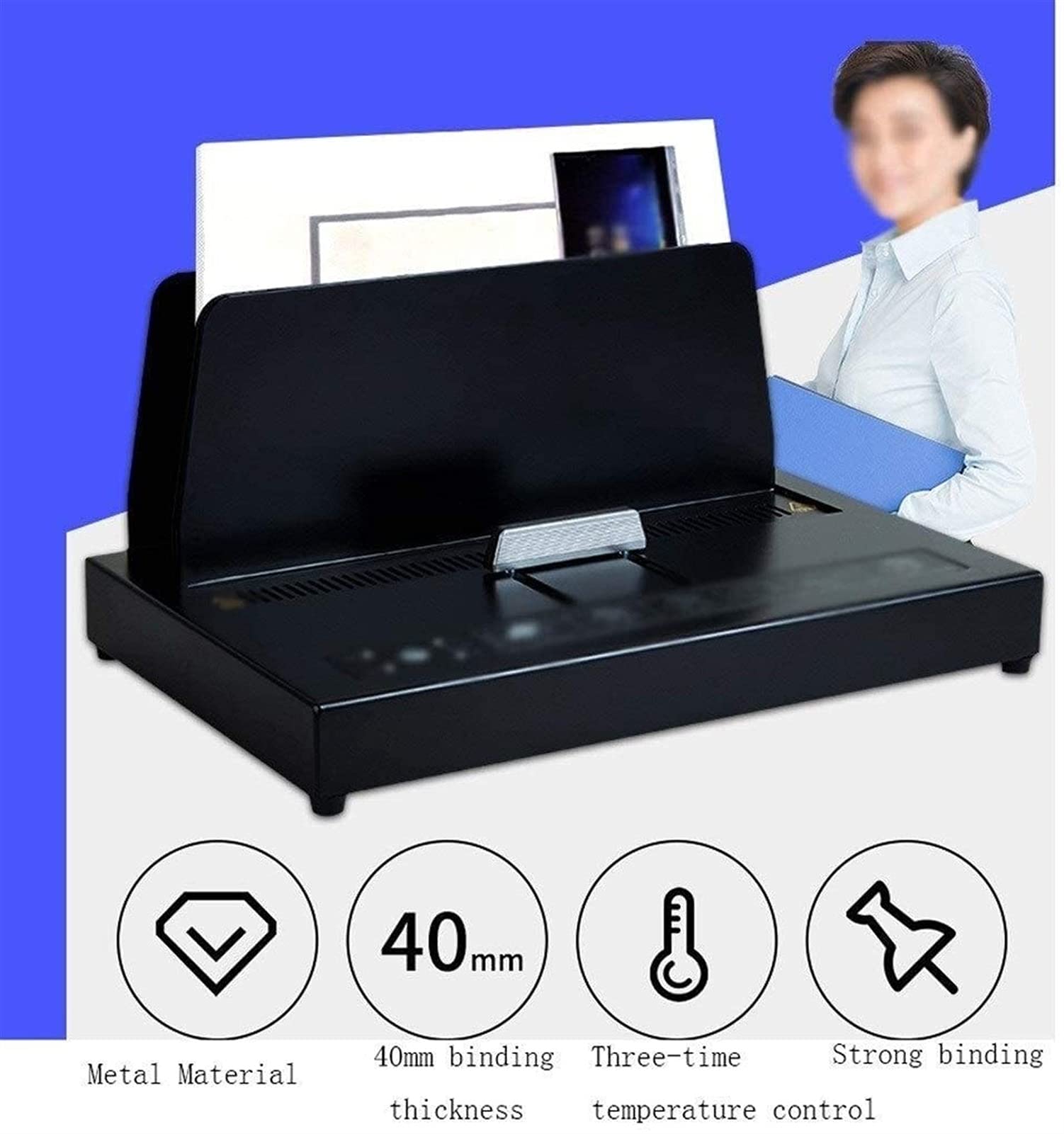Macchina rilegatrice a caldo Accessori per ufficio, Macchina rilegatrice per impieghi gravosi Macchina rilegatrice a caldo senza perforazione Rilegatrice elettrica 380 pagine A4 Macchina per