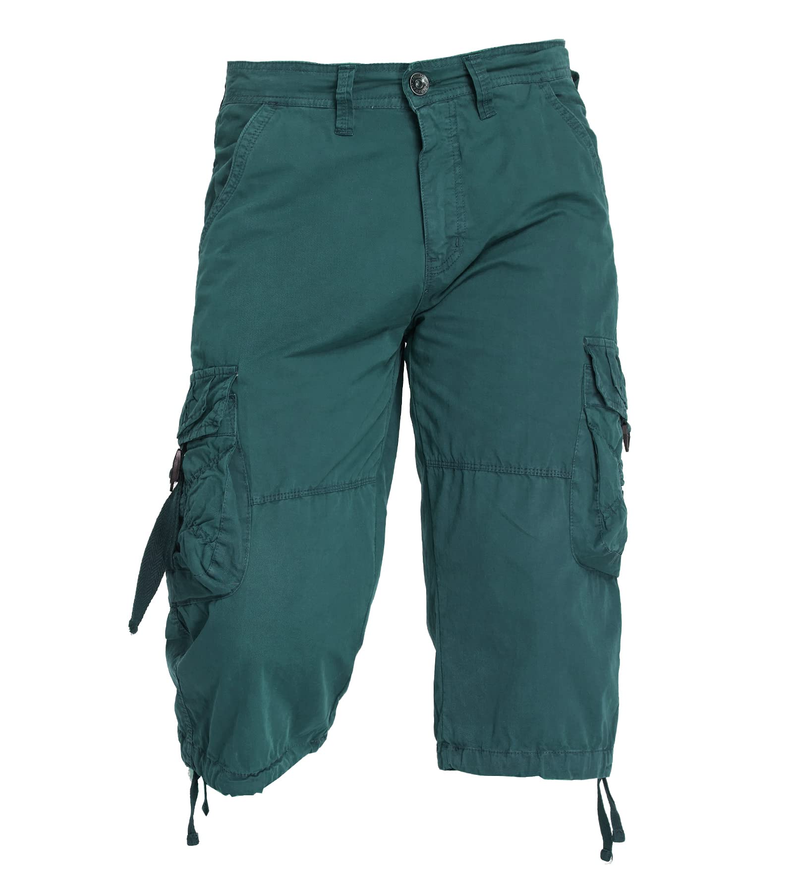 DONGD Mens Cargo Shorts 3/4 Relaxted Fit Capri Pants Below Knee Cargo Short