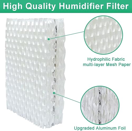 Miniatura 6 de Paquete de 4 filtros de mecha humidificador WF813 de repuesto para filtros de mecha de humidificador ReliOn RCM-832 y ProCare PCWF813