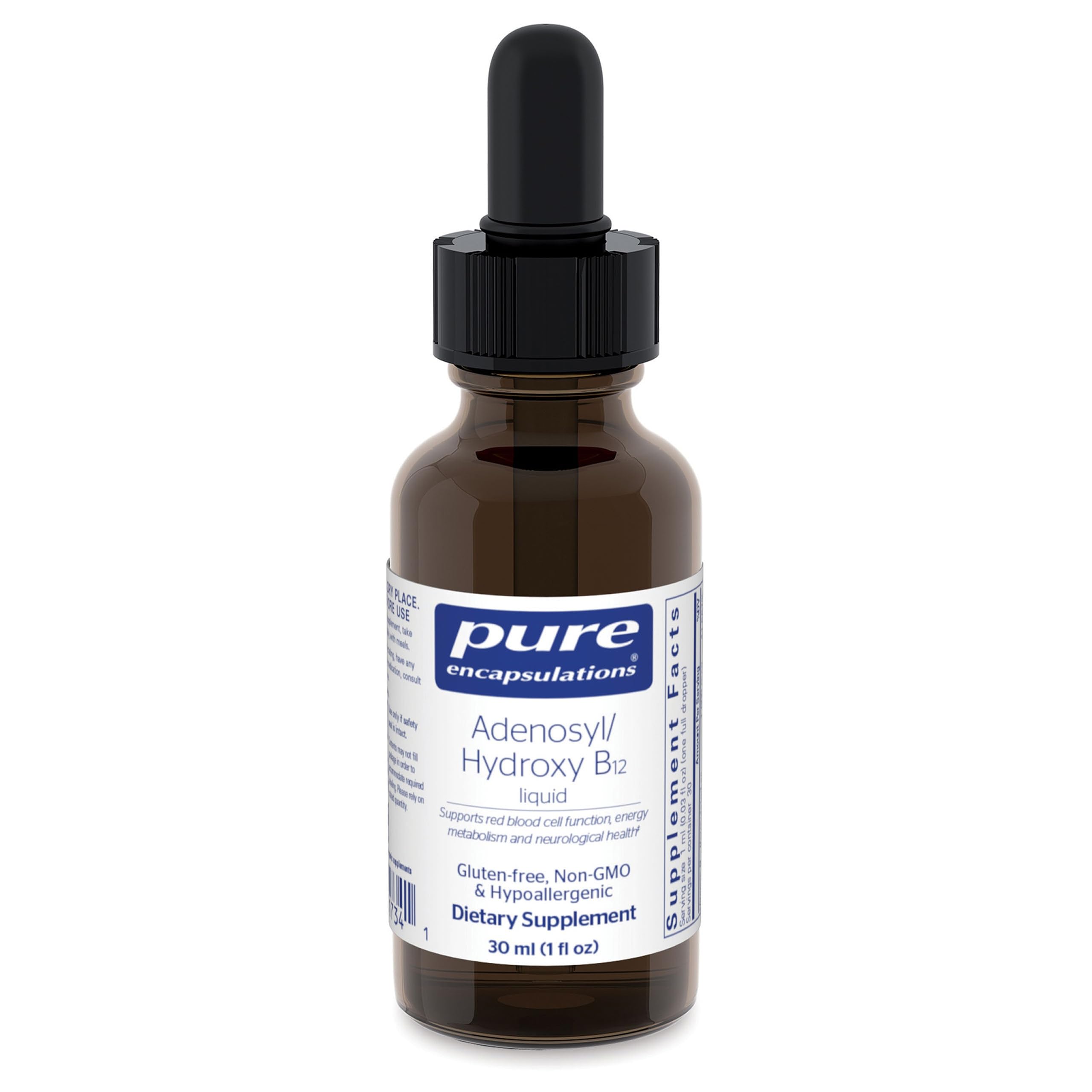 Pure Encapsulations Adenosyl/Hydroxy B12 Liquid 30 mL - Supports Energy Metabolism & Neurological Health* - for Brain Support* - Gluten Free - Vegan - 1 Fl Oz