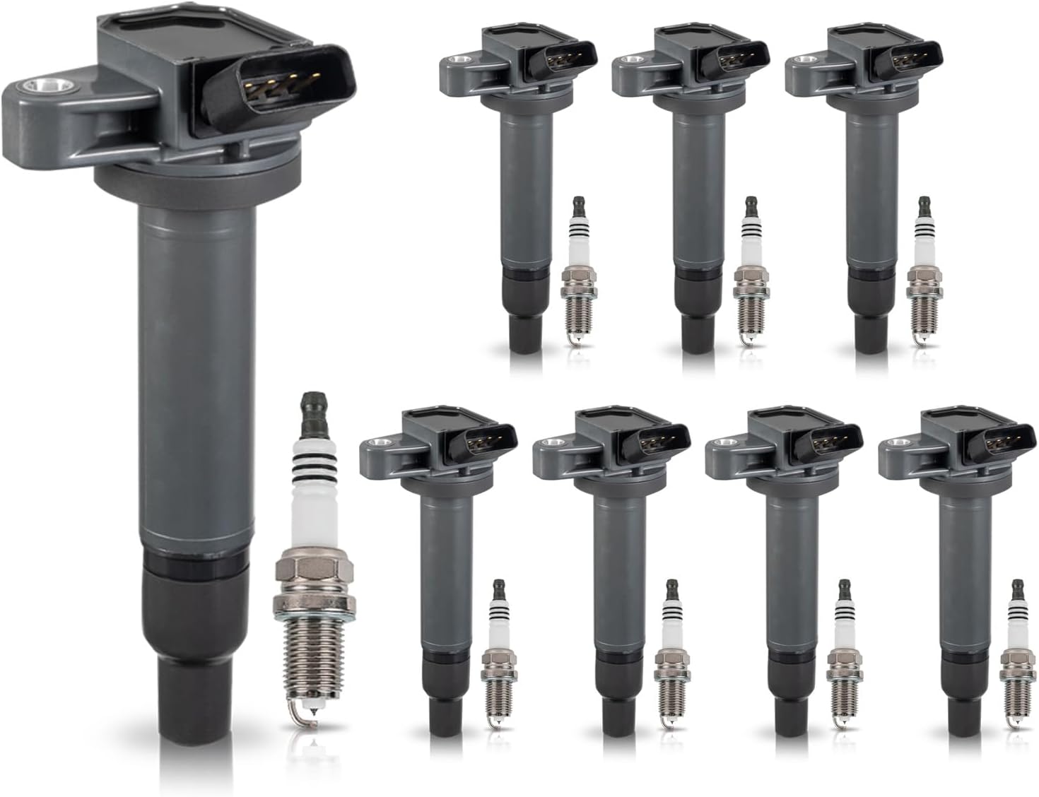 ENA Set of 8 Ignition Coil Pack and Spark Plug Compatible with Toyota Lexus 4Runner Tundra Land Cruiser Sequoia GS430 GX470 LS430 LX470 SC430 2001 2002 2003 2004 2005-2009 4.3L 4.7L V8 UF230