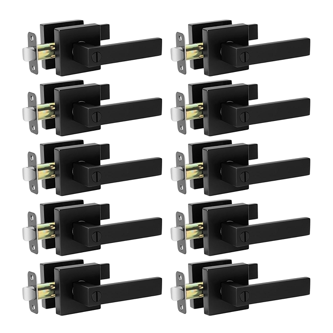 AIKKIL 10件装黑色室内隐私门把手套装