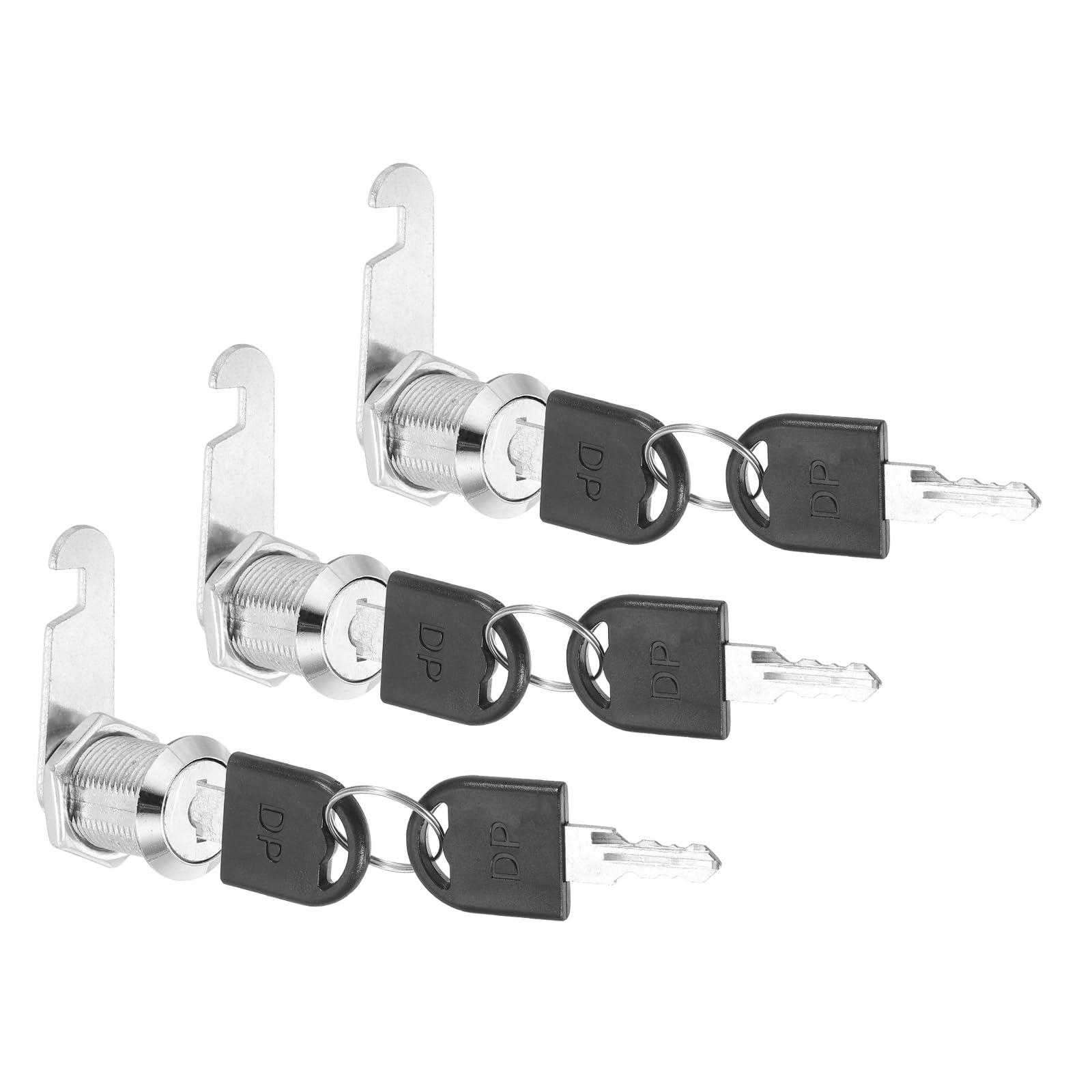 PATIKIL Cabinet Lock with Keys 3 Pcs 1"(25mm) Cam Locks Zinc Alloy Tool Box Lock Replacement Keyed Alike for Drawer Cupboard Household Mailbox RV Door Lock