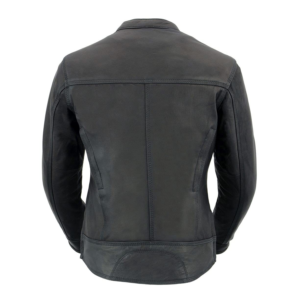 Milwaukee Leather MLL2551 Womens Scooter Black Leather Vented Lightweight Triple Stitch Motorcycle Jacket — view 3