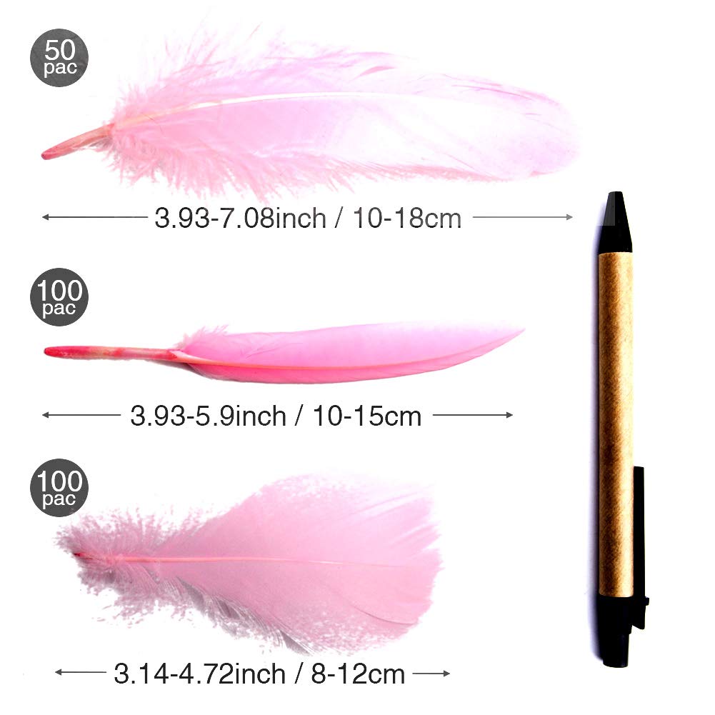 300 Piume D'Oca Colorate 3-5 Pollici - Rosa/Fucsia Per Artigianato E Decorazioni - Foto 8