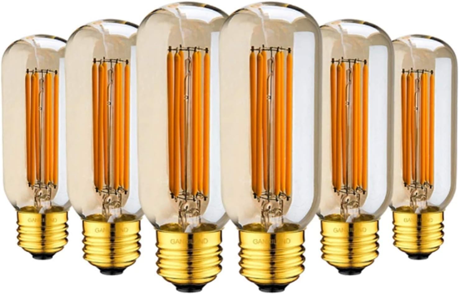 Lot 6 ampoules LED T45, ampoule tubulaire T45 vintage Edison, ampoule fauve, 6 W 2200 K jaune chaud à intensité variable E27 rétro Edison à long filament.