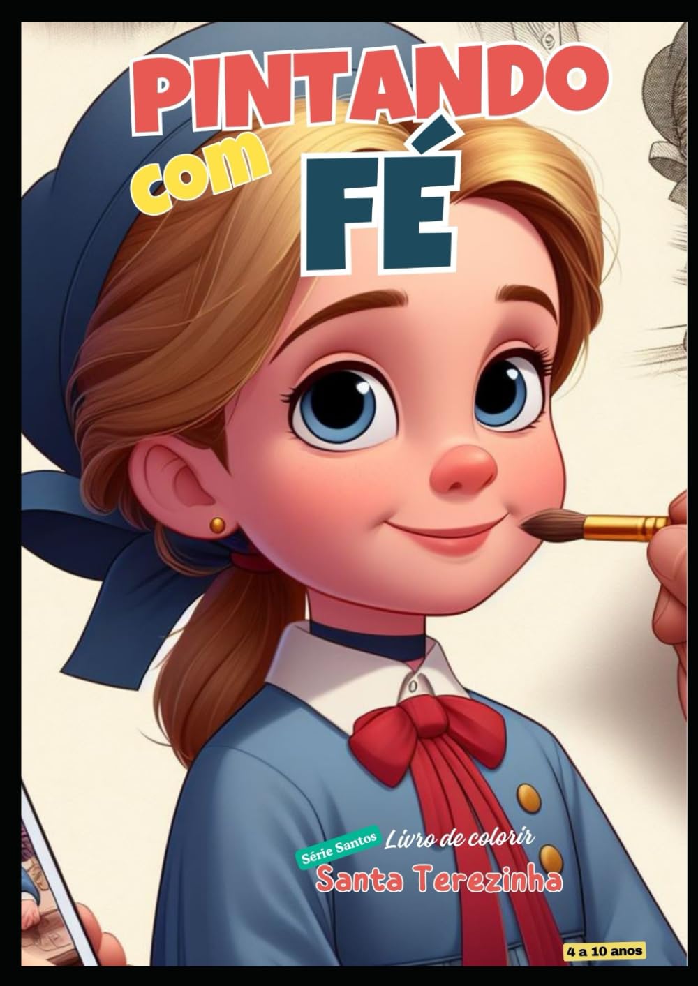 PINTANDO COM FÉ lLIVRO DE COLORIR: LIVRO DE COLORIR PARA CRIANÇAS , SANTOS