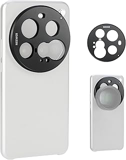 NEEWER Plaque Arrière d'Objectif 15 Ultra, Support Adaptateur d'Objectif de Phone,Filetage 17mm,pour Caméra Principaux et Téléobjectifs, Compatible avec Xiaomi 15 Ultra Coque d'origine, PA111 (Noir)