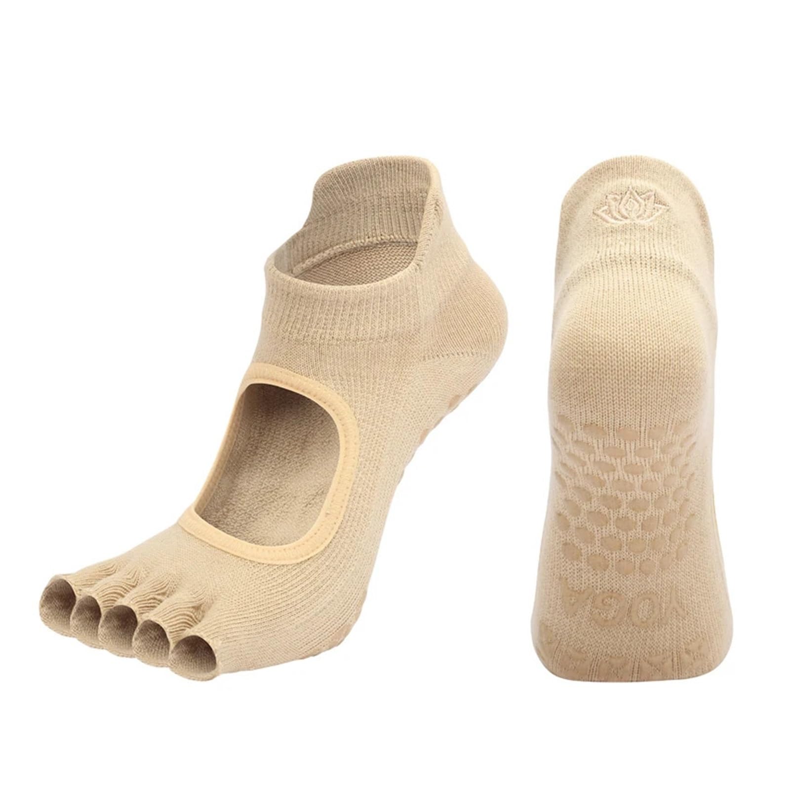 Calcetines De Yoga Antideslizantes For Mujer, Medias Transpirables Con Espalda Descubierta For Pilates, Fitness, Sin Dedos, Calcetines De Ballet De Algodón For Mujer, Zapatillas For Gimnasio Para Yoga