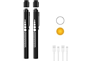 SEVENKA 2 Rechargeable Pen Lights with Pupil Gauge & Ruler for Nurses