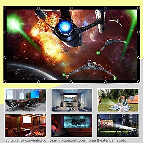180 Inch Portable Projector Screen, Yf2009Sz 16:9 Hd Foldable Anti Crease Indoor Outdoor Movie Projection Screen With Hooks And Ropes #TOP2
