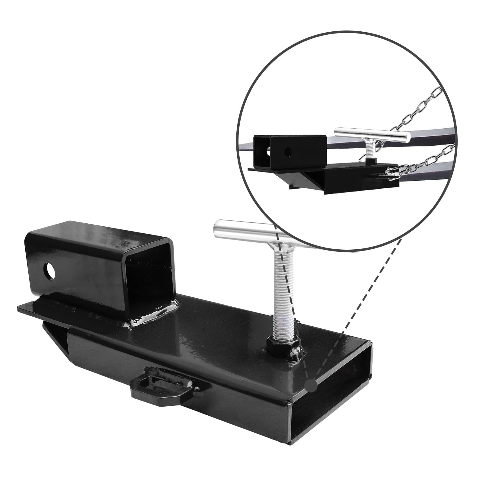 EBESTTECH - Enganche de remolque para carretilla elevadora con cadena, negro.