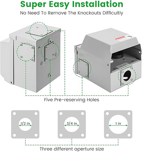 Miniatura 5 de briidea Toma de corriente temporal para RV de 50 amperios con disyuntor, caja de interruptor para exteriores con carcasa impermeable NEMA 3R,