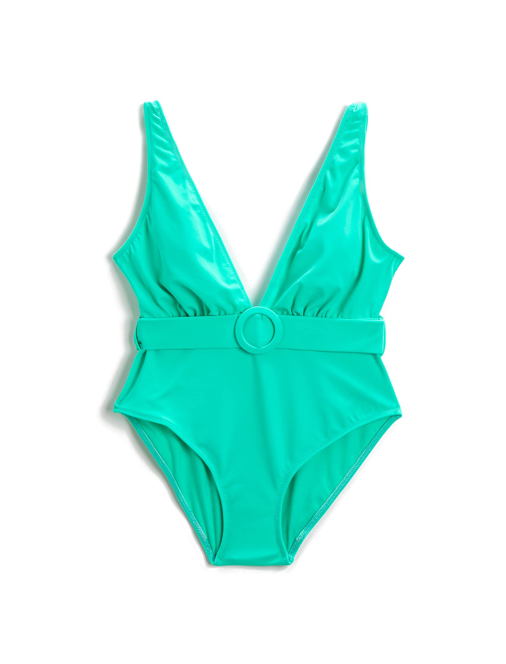 Mayo Kemerli Derin V Yaka Kalın Askılı SWIMWEAR Kadın