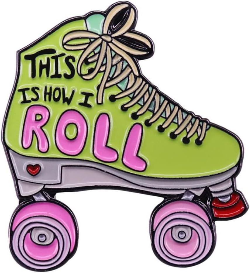 This is how I roll roller skates enamel pin retro skating