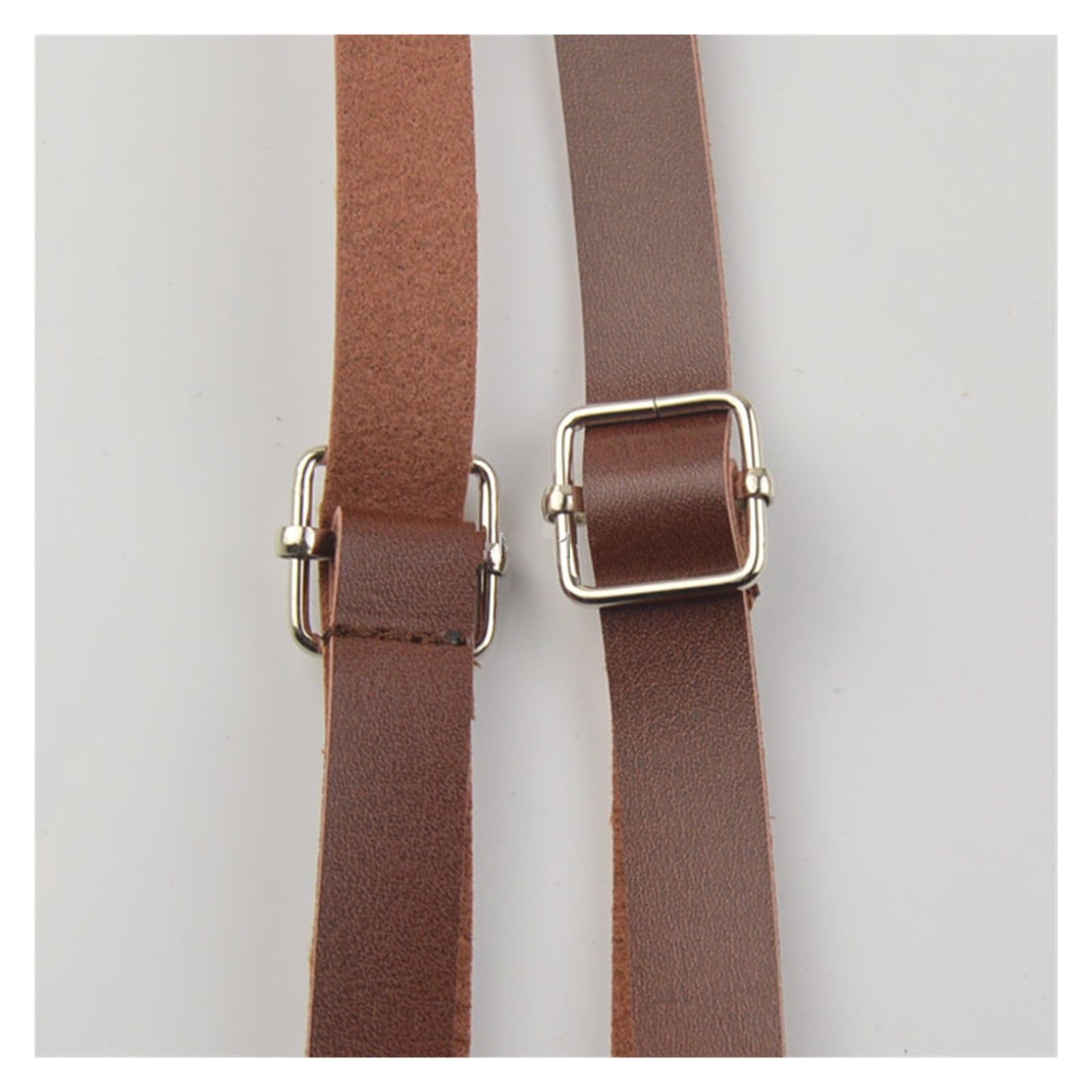 Bretelles porte-jarretelles en cuir synthétique pour homme/femme de 115 mm de large (blanc)
