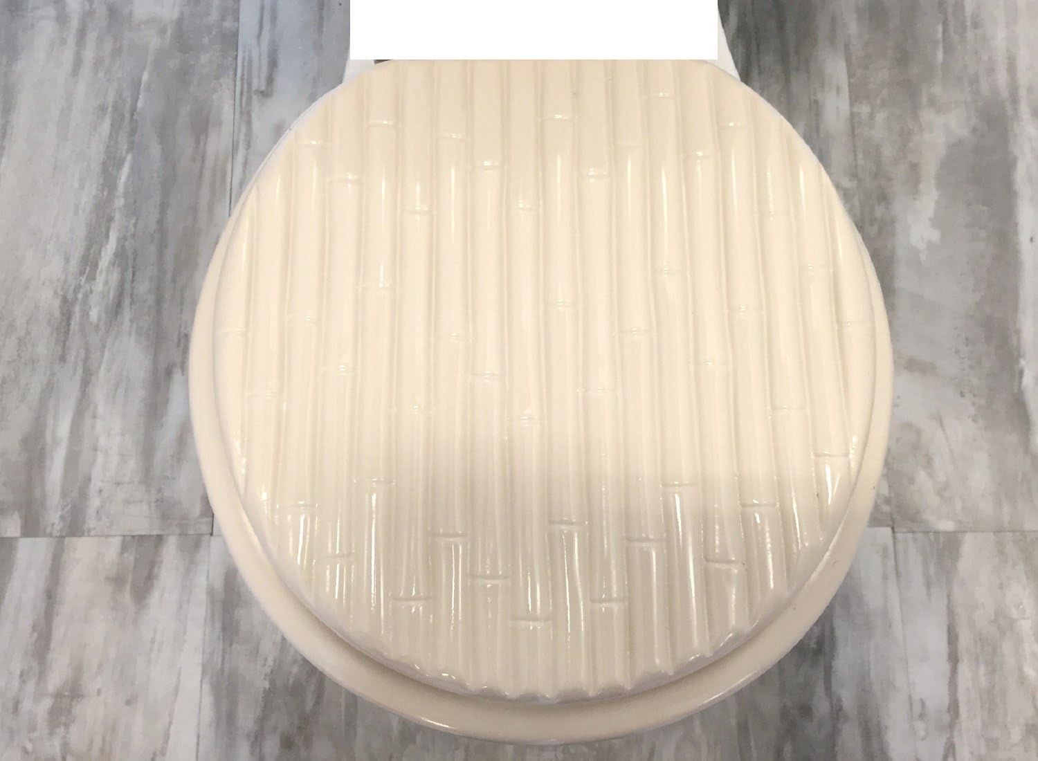 Heavy duty Molded Wood Round Toilet seats with Bamboo Design, with Quick Attach plastic Hinges.(Bamboo Begie)